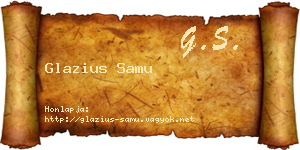 Glazius Samu névjegykártya